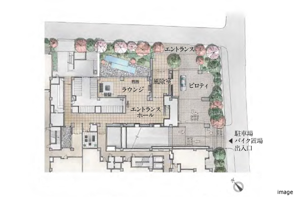 敷地配置イラスト｜ザ・パークハウスグラン南青山